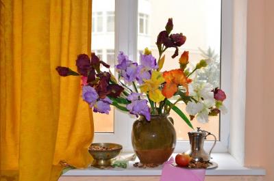 Прикрепленное изображение: Натюрморт с ирисами.JPG